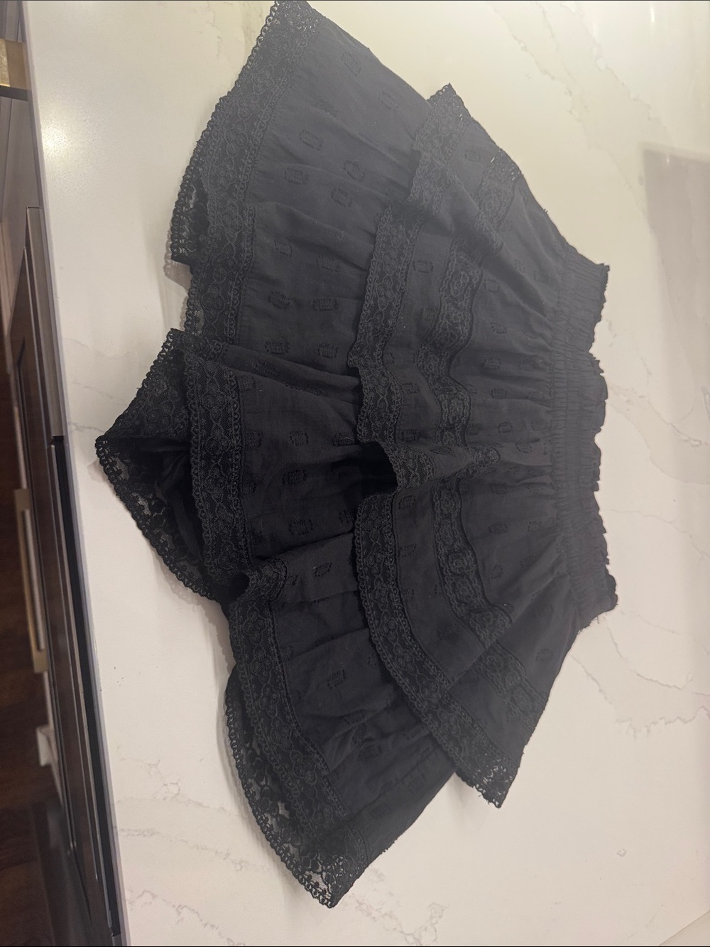 Altar'd State Black Tiered Lace-Trim Skort